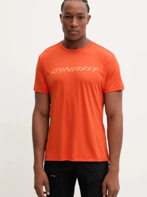 Dynafit t-shirt sportowy Traverse męski kolor pomarańczowy wzorzysty 08.0000070670