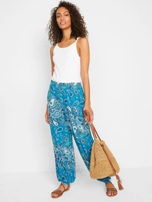 Dżersejowe spodnie haremki z lejącej mieszanki wiskozy bonprix