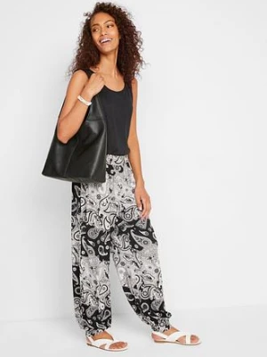 Dżersejowe spodnie haremki z lejącej mieszanki wiskozy bonprix