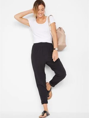 Dżersejowe spodnie z mieszanki bawełny bonprix