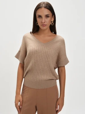 Dzianinowa beżowa kamizelka Top Secret