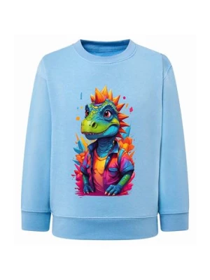 Dzianinowa bluza błękitna dla małego chłopca Dinozaur TUP TUP