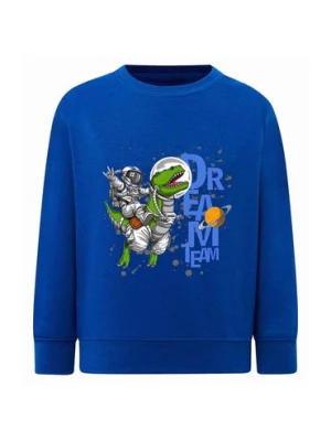 Dzianinowa bluza nierozpinana niebieska Astronauta & Dinozaur TUP TUP