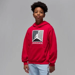 Dzianinowa bluza z kapturem dla dużych dzieci Baseline Jordan Essentials - Czerwony
