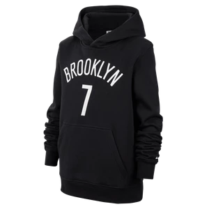 Dzianinowa bluza z kapturem dla dużych dzieci Brooklyn Nets Essential Nike NBA - Czerń