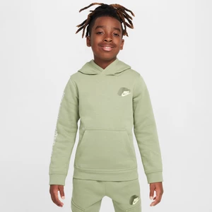 Dzianinowa bluza z kapturem dla dużych dzieci (chłopców) Nike Sportswear Standard Issue - Zieleń