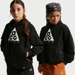 Dzianinowa bluza z kapturem dla dużych dzieci Nike ACG - Czerń