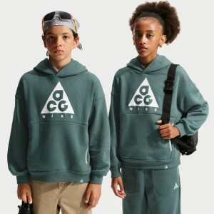 Dzianinowa bluza z kapturem dla dużych dzieci Nike ACG - Szary