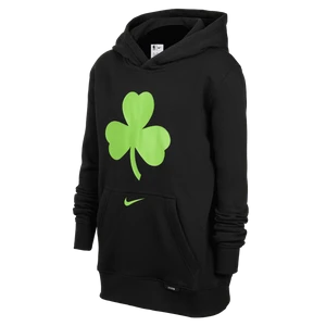 Dzianinowa bluza z kapturem dla dużych dzieci Nike NBA Boston Celtics Club City Edition - Czerń