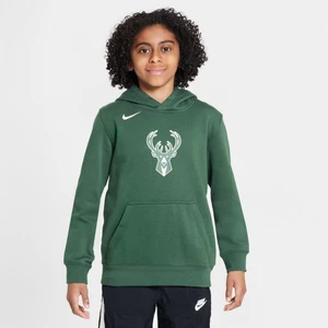 Dzianinowa bluza z kapturem dla dużych dzieci Nike NBA Milwaukee Bucks Club - Zieleń