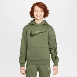 Dzianinowa bluza z kapturem dla dużych dzieci Nike Sportswear - Zieleń