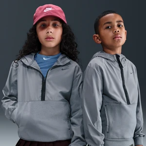 Dzianinowa bluza z kapturem i zamkiem 1/2 dla dużych dzieci Nike City Utility EasyOn - Szary