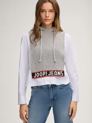 Dzianinowa bluza z kapturem Krota w kolorze jasnoszarym Joop