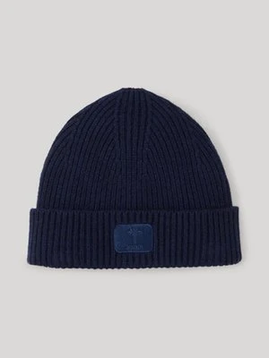 Dzianinowa czapka w kolorze ciemnoniebieskim Joop