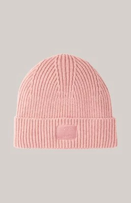 Dzianinowa czapka w kolorze różowym Joop