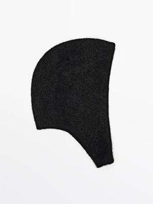Dzianinowa Czapka Z Wełną Z Alpaki - Czarny - Massimo Dutti - Female