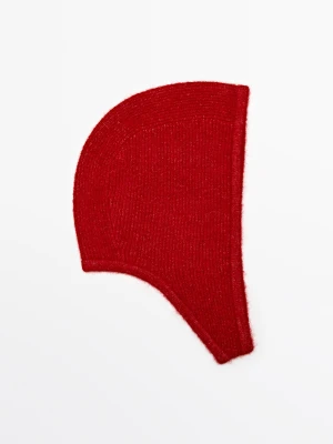 Dzianinowa Czapka Z Wełną Z Alpaki - Czerwony - Massimo Dutti - Female