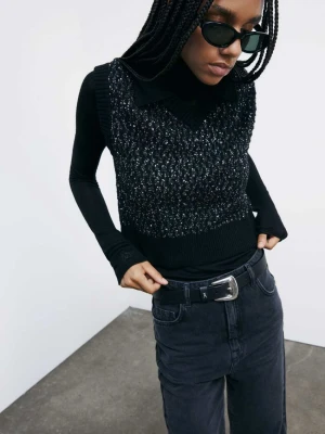 Dzianinowa kamizelka z cekinami PATRIZIA PEPE