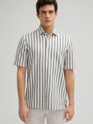 Dzianinowa koszula Kawi w kolorze kremowo-niebieskim w paski Joop