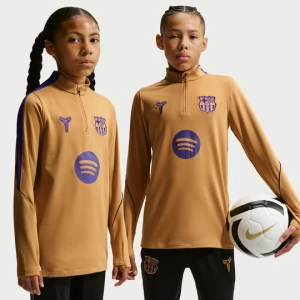 Dzianinowa koszulka piłkarska dla dużych dzieci Kobe Dri-FIT FC Barcelona Strike (wersja wyjazdowa) - Brązowy Nike