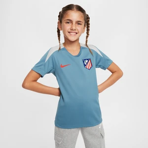 Dzianinowa koszulka piłkarska z krótkim rękawem dla dużych dzieci Nike Dri-FIT Atlético Madryt Strike - Niebieski