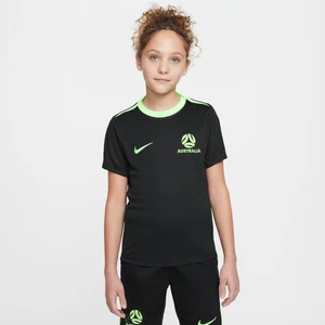 Dzianinowa koszulka piłkarska z krótkim rękawem dla dużych dzieci Nike Dri-FIT Australia Academy Pro - Czerń