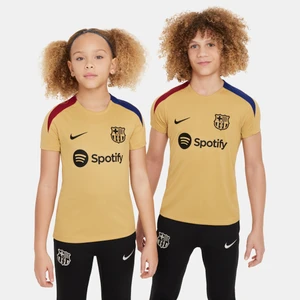 Dzianinowa koszulka piłkarska z krótkim rękawem dla dużych dzieci Nike Dri-FIT FC Barcelona Strike - Brązowy