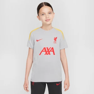 Dzianinowa koszulka piłkarska z krótkim rękawem dla dużych dzieci Nike Dri-FIT Liverpool F.C. Strike (wersja trzecia) - Szary