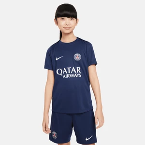 Dzianinowa koszulka piłkarska z krótkim rękawem dla dużych dzieci Nike Dri-FIT Paris Saint-Germain Academy Pro - Niebieski