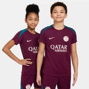 Dzianinowa koszulka piłkarska z krótkim rękawem dla dużych dzieci Nike Dri-FIT Paris Saint-Germain Strike - Czerwony