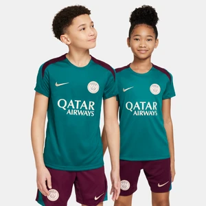 Dzianinowa koszulka piłkarska z krótkim rękawem dla dużych dzieci Nike Dri-FIT Paris Saint-Germain Strike - Zieleń