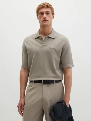 Dzianinowa koszulka polo DFB Travel Collection Marc O'Polo hnědá