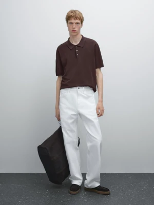 Dzianinowa Koszulka Polo Ze 100% Bawełny - Czerwony - - Massimo Dutti - Mężczyzna