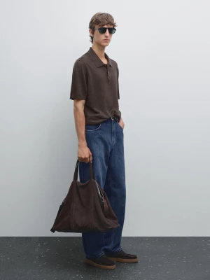 Dzianinowa Koszulka Polo Ze 100% Lnu - Szary - - Massimo Dutti - Mężczyzna