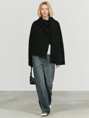 Dzianinowa Peleryna Ze 100% Kaszmiru - Czarny - Massimo Dutti - Female