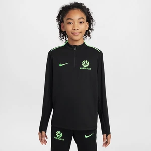 Dzianinowa piłkarska koszulka treningowa dla dużych dzieci Nike Dri-FIT Australia Academy Pro - Czerń