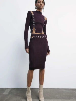 Dzianinowa spódnica midi glam rock PATRIZIA PEPE