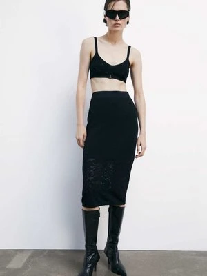 Dzianinowa spódnica midi z efektem koronki PATRIZIA PEPE