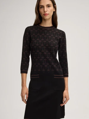 Dzianinowa sukienka Klamie w kolorze czarnym/brązowym ze wzorem Joop