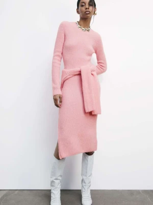 Dzianinowa sukienka midi z rozcięciem PATRIZIA PEPE