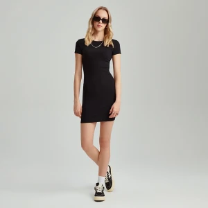 Dzianinowa sukienka mini bodycon czarna House