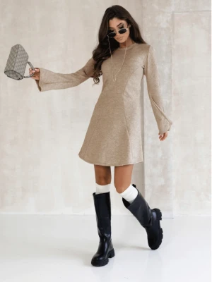 Dzianinowa sukienka mini MYRCELLA - beżowa  magmac 