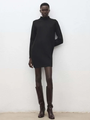 Dzianinowa sukienka z guzikami czarny - Kobieta - - MANGO