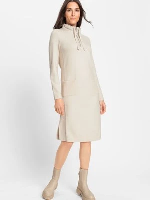 Dzianinowa sukienka z wiskozą i ocieplaną stójką - Digital Garden Olsen