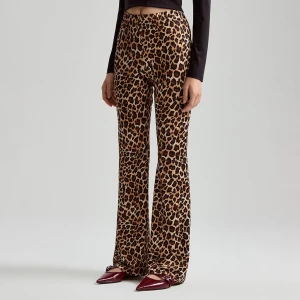 Dzianinowe spodnie dzwony w panterkę House