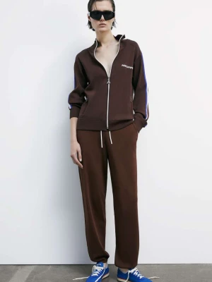 Dzianinowe spodnie joggery o regularnym kroju PATRIZIA PEPE