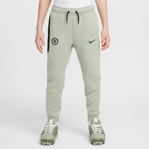 Dzianinowe spodnie piłkarskie dla dużych dzieci (chłopców) Nike Chelsea F.C. Tech - Zieleń