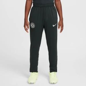 Dzianinowe spodnie piłkarskie dla dużych dzieci Nike Dri-FIT Chelsea F.C. Strike - Zieleń