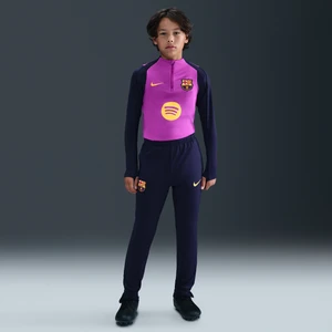 Dzianinowe spodnie piłkarskie dla dużych dzieci Nike Dri-FIT FC Barcelona Strike - Fiolet