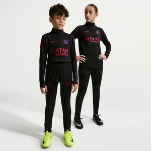 Dzianinowe spodnie piłkarskie dla dużych dzieci Nike Dri-FIT Paris Saint-Germain Strike - Czerń